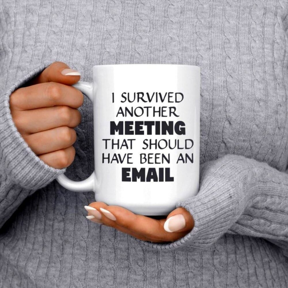 NIB I Survived Another Meeting That Should Have Been An Email Mug – 15oz